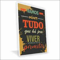Quadro Vamos Viver Vinil Com Vidro