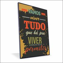 Quadro Vamos Viver Vinil Com Vidro