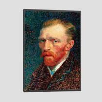 Quadro Van Gogh Autorretrato Tela Moldura Preta 45X30Cm