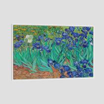 Quadro Van Gogh Iris Tela Moldura Branca 120X80Cm