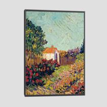 Quadro Van Gogh Paisagem 1928 Tela Moldura Preta 45X30Cm