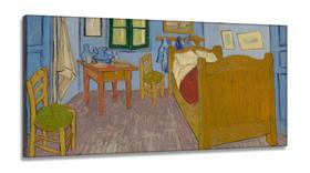 Quadro Van Gogh Quarto em Arles Decorativo Para Sala em Tecido Canvas 130x60