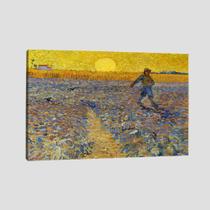 Quadro Van Gogh Semeador E O Sol Brilhante Tela No Chassi 63X42Cm