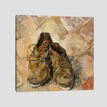 Quadro Van Gogh Shoes Tela No Chassi 60X60Cm