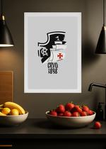 Quadro Vasco CRVG 1898 Escudo com Vidro Moldura Branca Tamanho:21cm x 30cm (A4) Quadro Vasco CRVG 1898 Escudo com Vidro Moldura Branca Tamanho:21cm x 30cm (A4)
