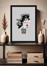 Quadro Vasco CRVG 1898 Escudo com Vidro Moldura Preta Tamanho:21cm x 30cm (A4)