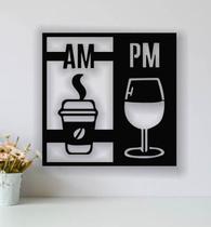 quadro Vazado Aplique Cafe Cozinha AM PM Cantinho Mdf 3mm