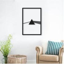 Quadro Vazado Dark Side Of The Moon Pink Floyd Minimalista Escultura de Parede em MDF Preto