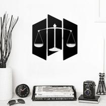 Quadro Vazado Decorativo Justiça Direito Escritório Advocacia Sala Aplique de Parede Enfeites MDF Preto - MongArte Decor