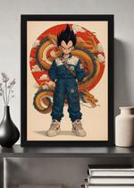 Quadro Vegeta Street Dragon Ball Com Vidro e Moldura Tamanho:21cm x 30cm (A4) Quadro Vegeta Street Dragon Ball Com Vidro e Moldura Tamanho:21cm x 30cm (A4)