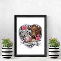 Quadro Vegetariano Friends Not Food 45X34Cm