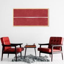 Quadro Vermelho Linha Minimalista 120x60 Caixa Marfim Moldura Caixa, Marfim