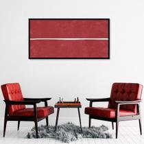 Quadro Vermelho Linha Minimalista 120x60 Caixa Preto