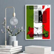 Quadro Vespa - Bandeira Itália 33X24Cm Quadro Vespa - Bandeira Itália 33X24Cm