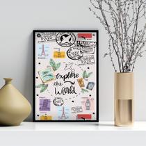 Quadro Viagem - Explore o Mundo 45x34cm
