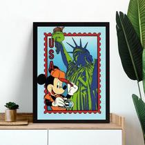 Quadro Viagem Para Os Estados Unidos 45x34cm - com vidro Quadro Viagem Para Os Estados Unidos 45x34cm - com vidro