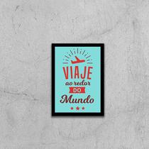 Quadro Viaje ao Redor do Mundo 33x24cm - com vidro Quadro Viaje ao Redor do Mundo 33x24cm - com vidro