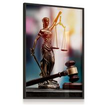 Quadro Vidro Deusa do Direto Advocacia Advogado Balança 43x63