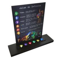 Quadro Vingadores + Joias do Infinito + Expositor Iluminado - TerraX