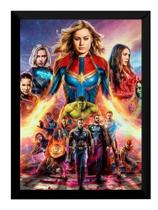 Quadro Vingadores Ultimato Capitã Marvel Poster Moldurado