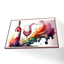 Quadro Vinho Colorido Vinil Com Vidro