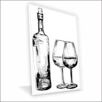 Quadro Vinho para Dois Canvas Com Vidro