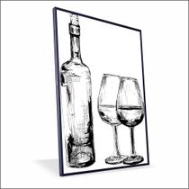 Quadro Vinho para Dois Canvas Com Vidro