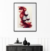 Quadro Vinho Tinto Taças - 60x48cm Quadro Vinho Tinto Taças - 60x48cm