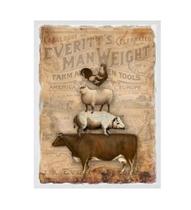 Quadro Vintage Animais Fenda 24X18Cm Com Vidro - Branca Quadro Vintage Animais Fenda 24X18Cm Com Vidro - Branca