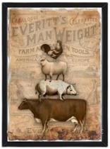 Quadro Vintage Animais Fenda 33X24Cm Madeira Preta Quadro Vintage Animais Fenda 33X24Cm Madeira Preta