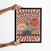 Quadro Vintage Cartaz De Circo 33x24cm - com vidro