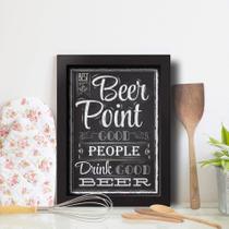 Quadro Vintage Cerveja Beer Point 22x32cm Moldura Preta