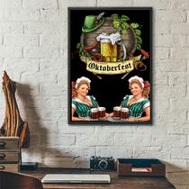 Quadro Vintage Cerveja - Oktoberfest 33x24cm - com vidro