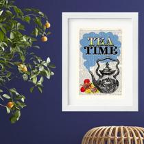 Quadro Vintage Chá Tea Time - 60X48Cm