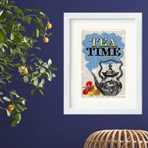 Quadro Vintage Chá Tea Time - 60x48cm Quadro Vintage Chá Tea Time - 60x48cm