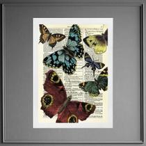 Quadro Vintage - Festa Das Borboletas 45X34Cm Quadro Vintage - Festa Das Borboletas 45X34Cm