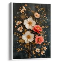 Quadro Vintage - Flores Douradas de Um Sonho Eterno