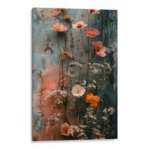 Quadro Vintage - Florescer na Parede Envelhecida