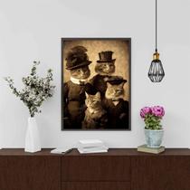 Quadro Vintage Foto Família Gato 24x18cm - com vidro Quadro Vintage Foto Família Gato 24x18cm - com vidro