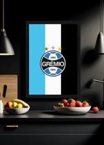 Quadro Vintage Grêmio com Vidro e Moldura Preta