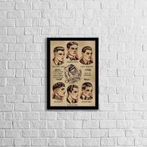 Quadro Vintage Hair Men's Style 33x24cm - com vidro