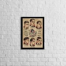 Quadro Vintage Hair Men'S Style 45X34Cm Com Vidro Preta Quadro Vintage Hair Men'S Style 45X34Cm Com Vidro Preta