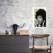 Quadro Vintage Jimi Hendrix 24X18Cm - Com Vidro