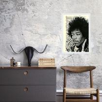 Quadro Vintage Jimi Hendrix 24x18cm - com vidro