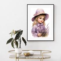 Quadro Vintage Lavanda Menina - 60x48cm