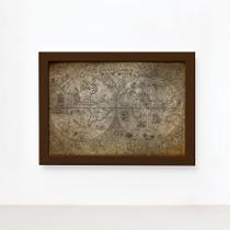 Quadro Vintage Mapa Antigo Moldura Marrom 33x43cm Quadro Vintage Mapa Antigo Moldura Marrom 33x43cm