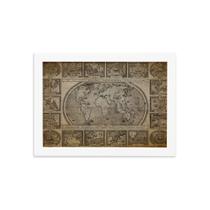 Quadro Vintage Mapa Antigo Navegações Moldura Branca 22x32