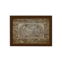 Quadro Vintage Mapa Antigo Navegações Moldura Marrom 22x32cm Quadro Vintage Mapa Antigo Navegações Moldura Marrom 22x32cm