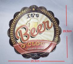 Quadro Vintage Metal Cerveja e Cake Ice Cold Beer CupCake - Moas
