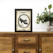 Quadro Vintage Moda Sapato Paris 24x18cm